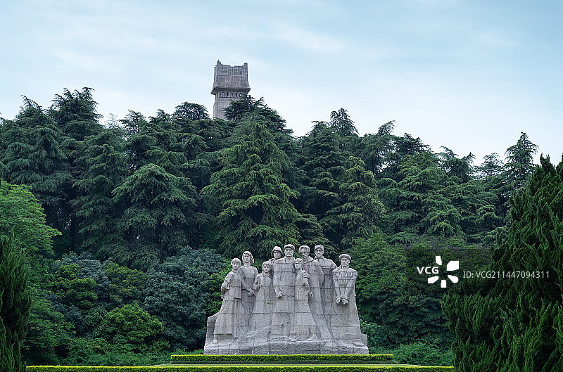 江苏省南京市，雨花台烈士陵园，烈士就义群雕图片素材