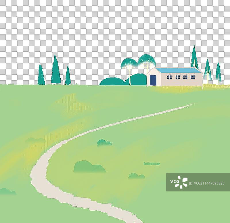 户外房屋草地图片素材