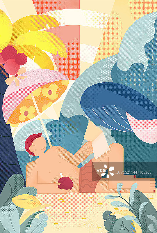 沙滩插画图片素材