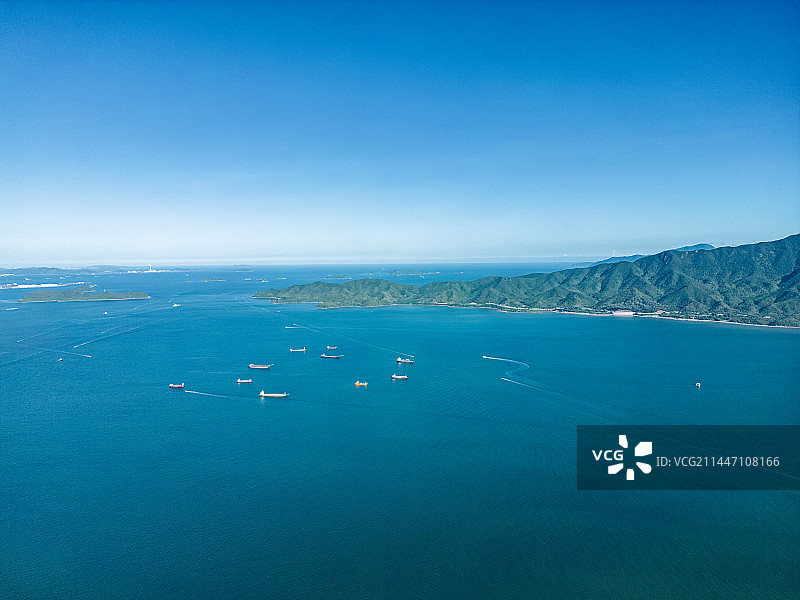 航拍惠州大亚湾，惠州港，衙前绿道，东升岛图片素材
