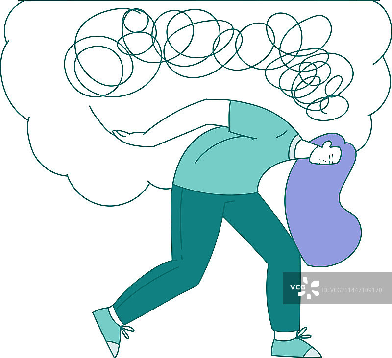 悲伤的女人在杂乱中弯腰图片素材