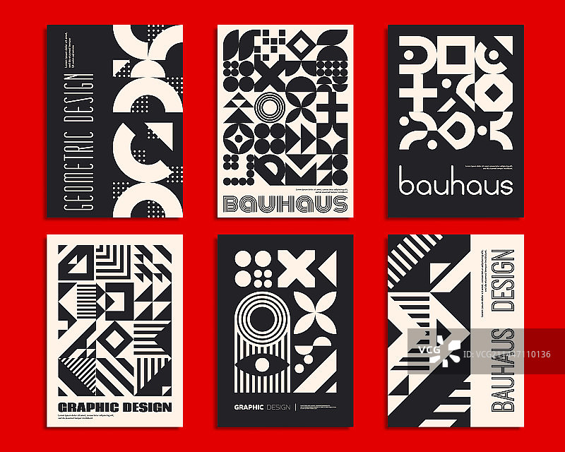 几何图案单色包豪斯海报图片素材