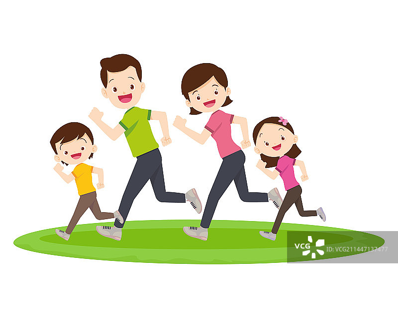 幸福家庭的户外运动图片素材