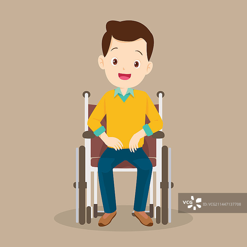 坐在轮椅上的男性病人图片素材