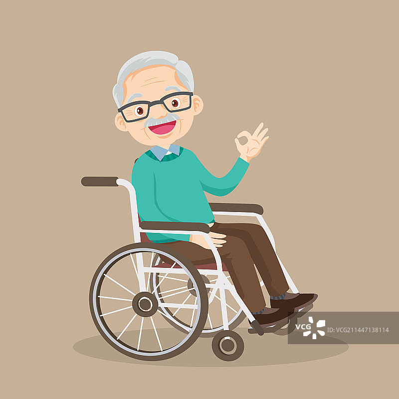 坐轮椅的年长男人图片素材