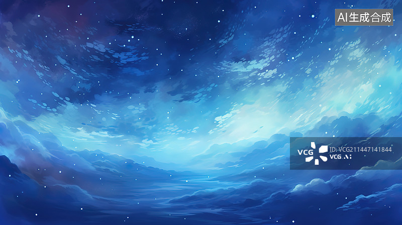 【AI数字艺术】夜空低角度视图图片素材