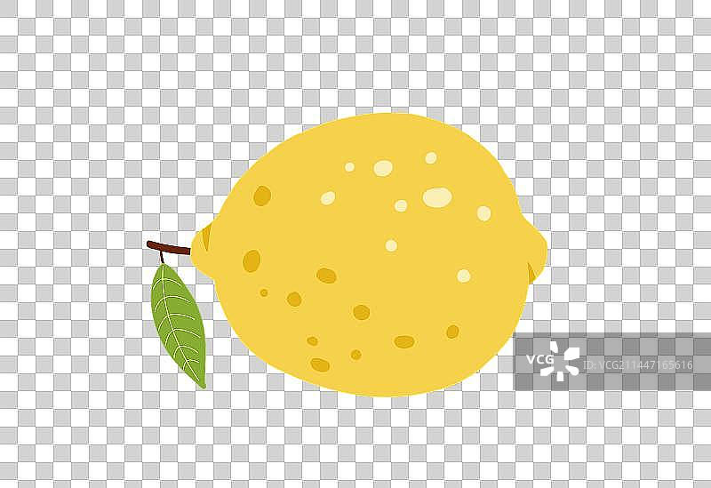 扁平插画系列一个柠檬图片素材