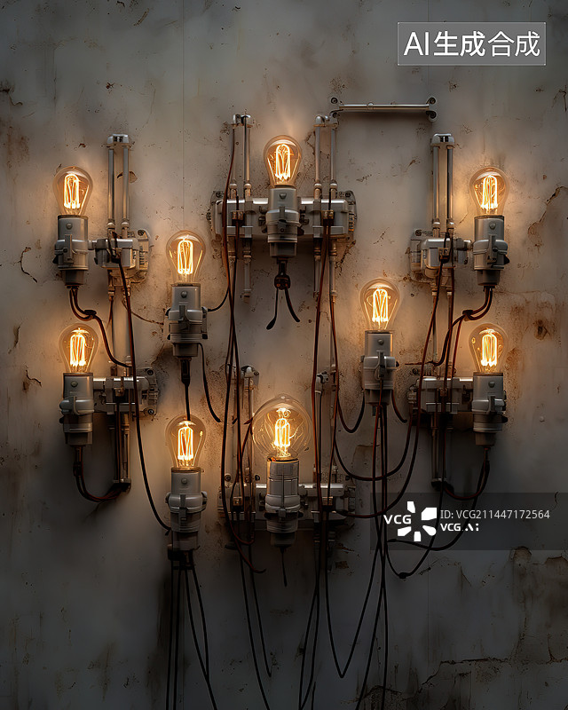 【AI数字艺术】照明灯泡特写镜头图片素材