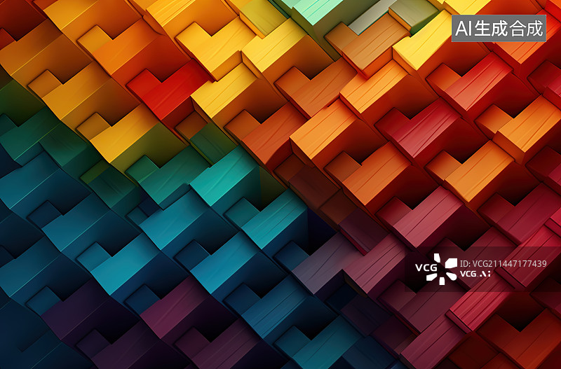 【AI数字艺术】彩色积木创意拍摄图片素材