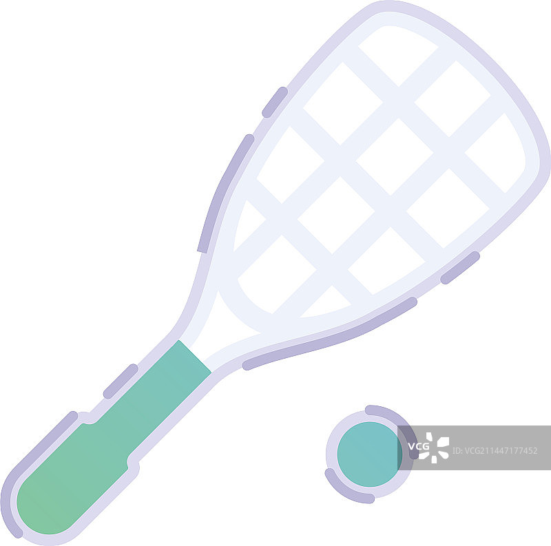 彩色壁球拍和球图标图片素材