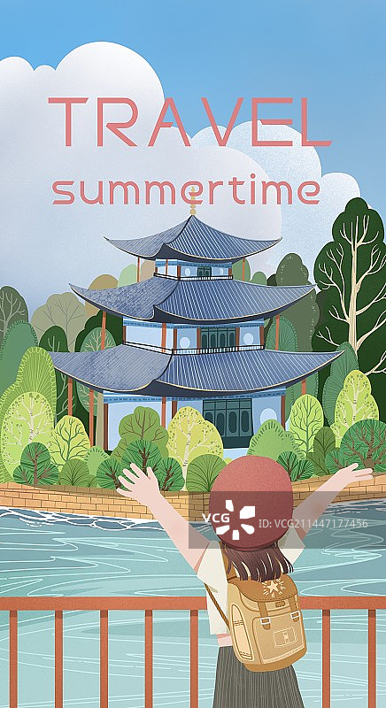 夏日一个人的旅行图片素材