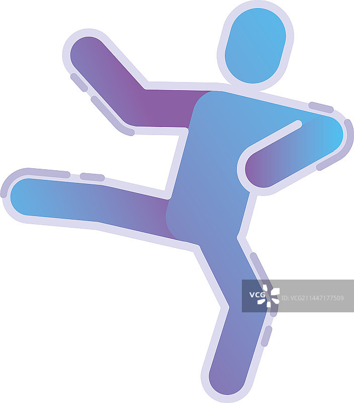 彩色人物空手道图标图片素材