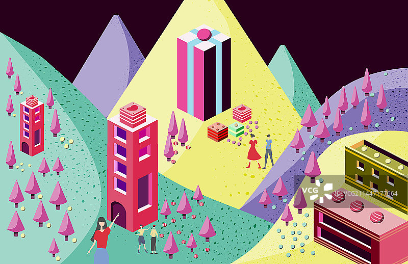 大山里的礼物房子图片素材