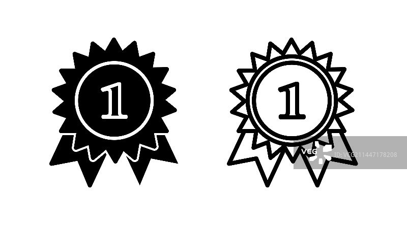 成就图标：奖章与证书图片素材