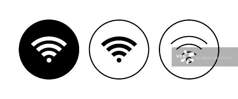 无线网络信号图标集图片素材