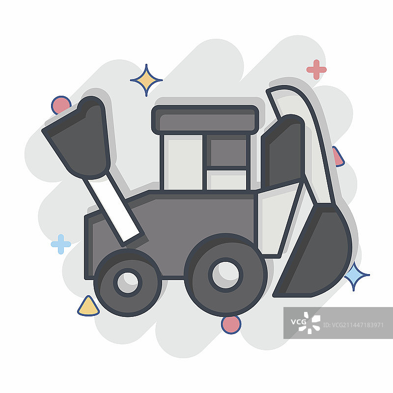 与建筑车辆相关的反铲图标图片素材