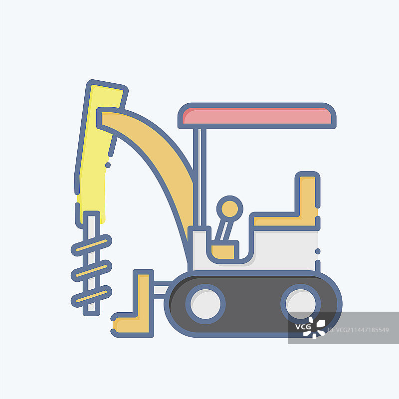 挖掘机螺旋钻驱动图标图片素材