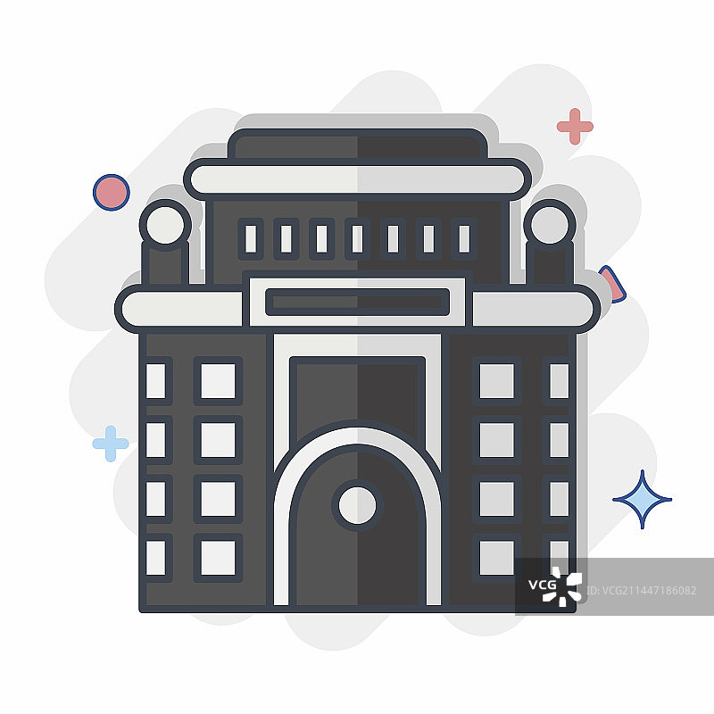 住宿酒店相关漫画图标图片素材