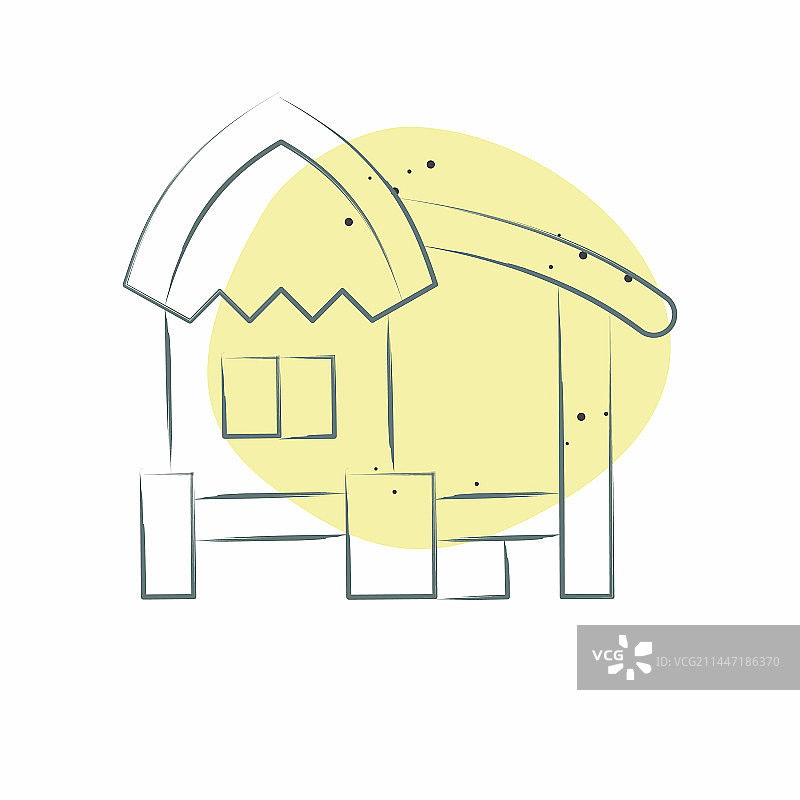 住宿彩色小屋图标图片素材