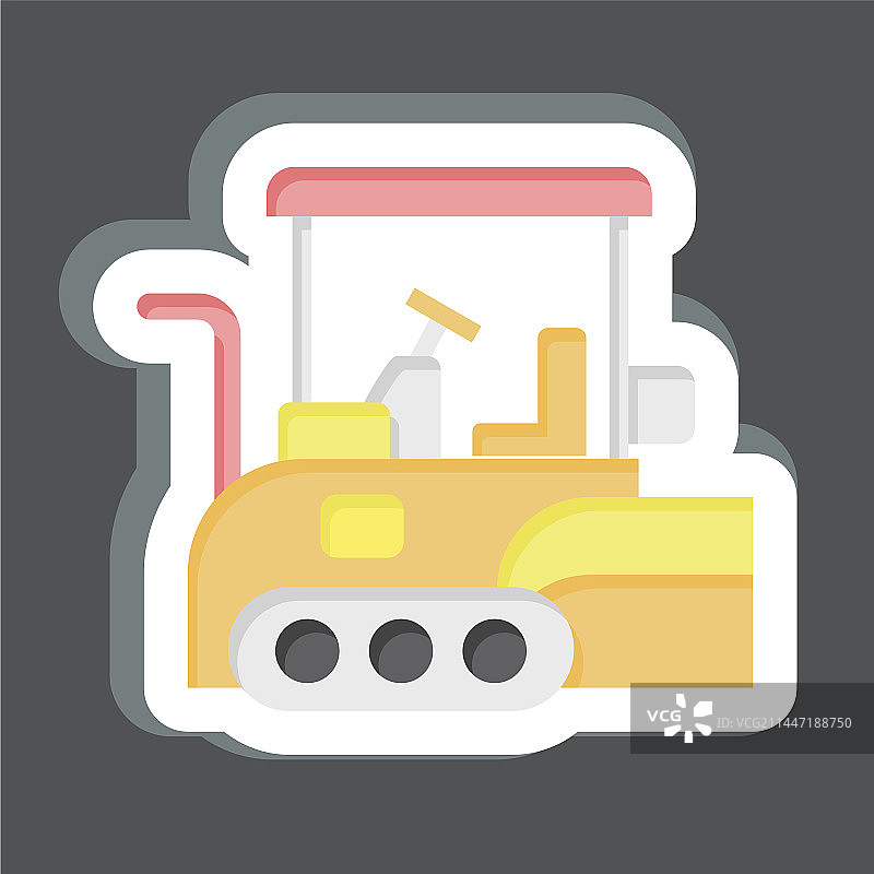 与建筑相关的沥青摊铺机贴纸图片素材