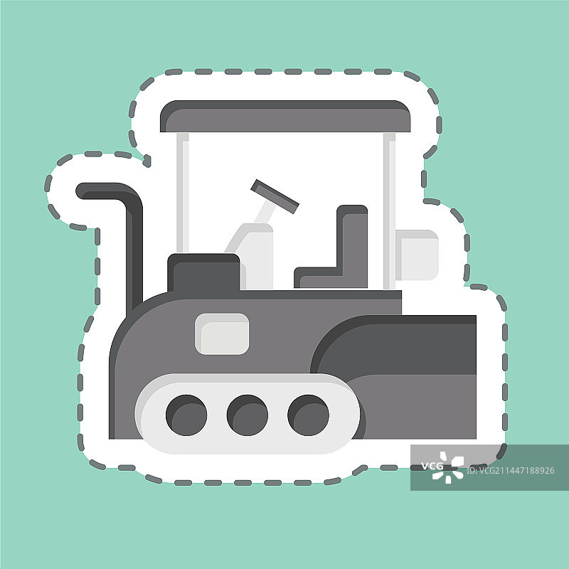 沥青摊铺机线条切割贴纸图片素材