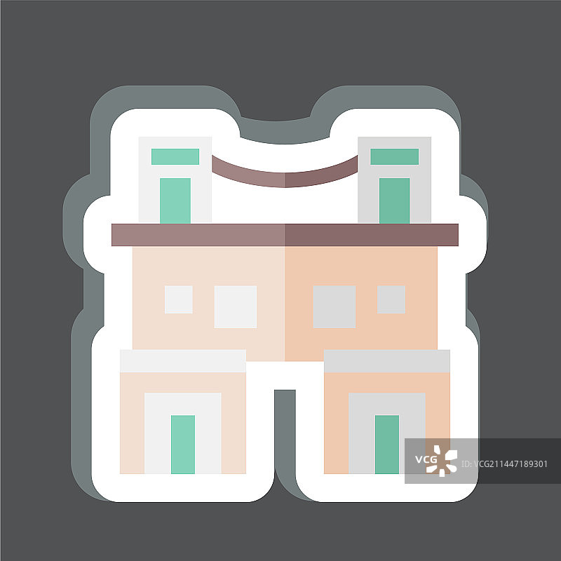 住宿相关城镇住宅贴纸图片素材