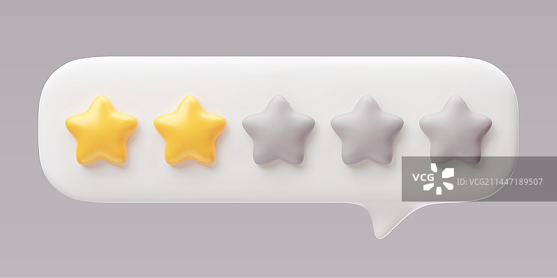 3D负面反馈的两颗金色五角星图片素材