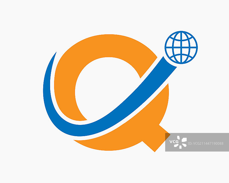 全球化字母Q标志设计图片素材