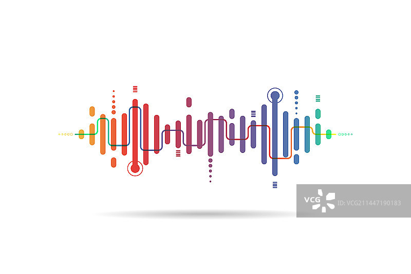 现代声波振荡深蓝色背景图片素材