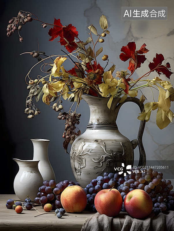 【AI数字艺术】中国风立秋静物图图片素材