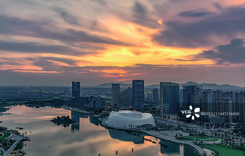金沙湖晚霞图片素材