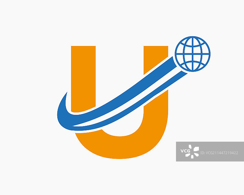字母U全球logo设计，世界标志符号图片素材