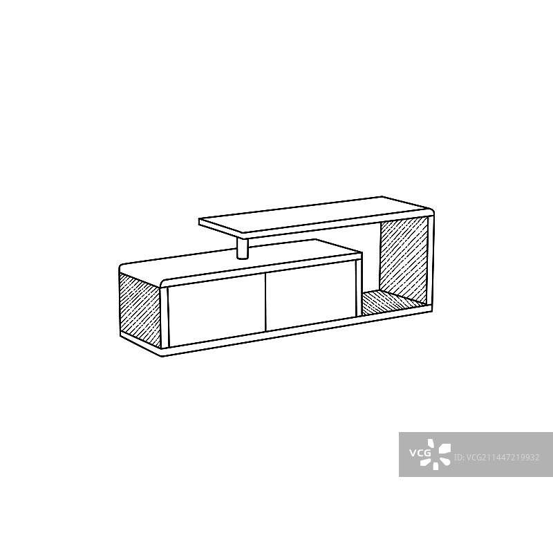 橱柜图标线条简约家具设计元素图片素材