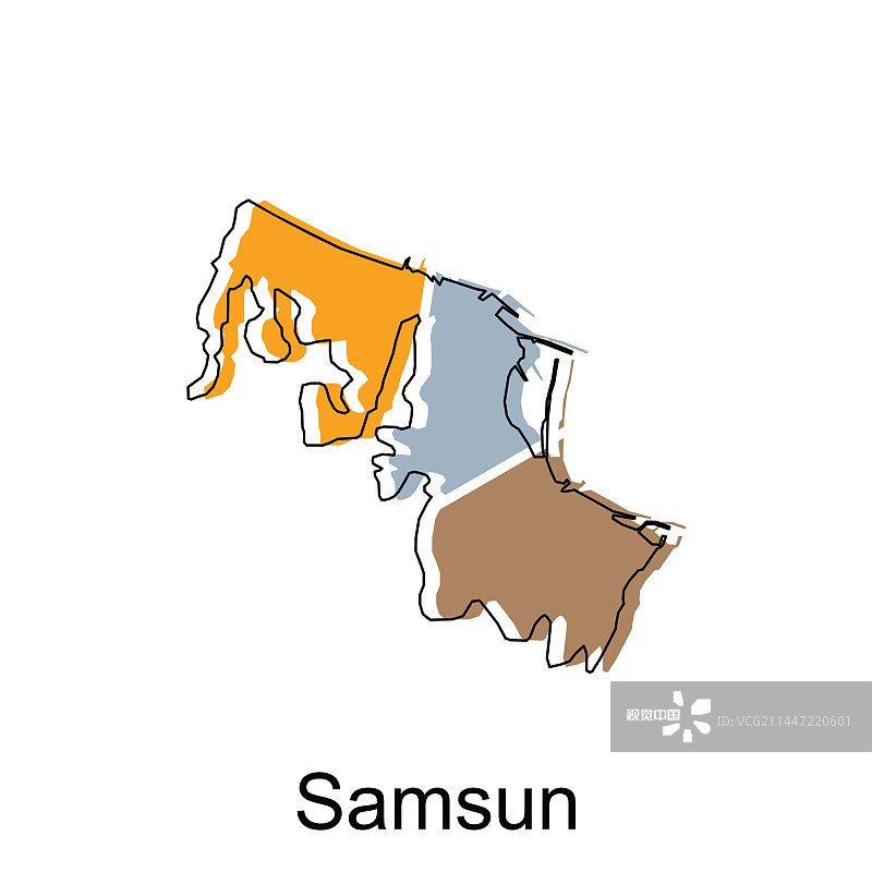 土耳其萨姆松省地图图片素材