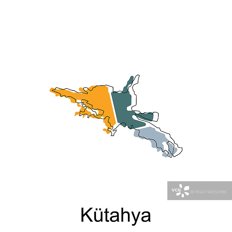 土耳其屈塔希亚省地图设计图片素材