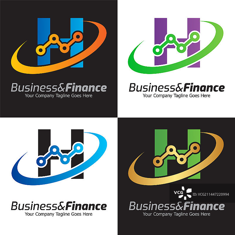 彩色字母H标志模板图片素材