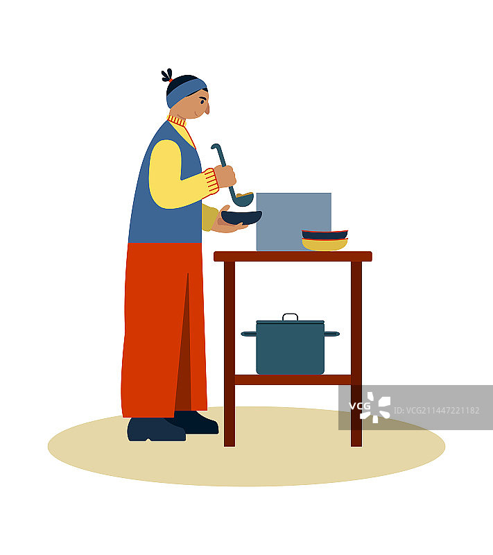 积极的女性准备慈善热餐图片素材