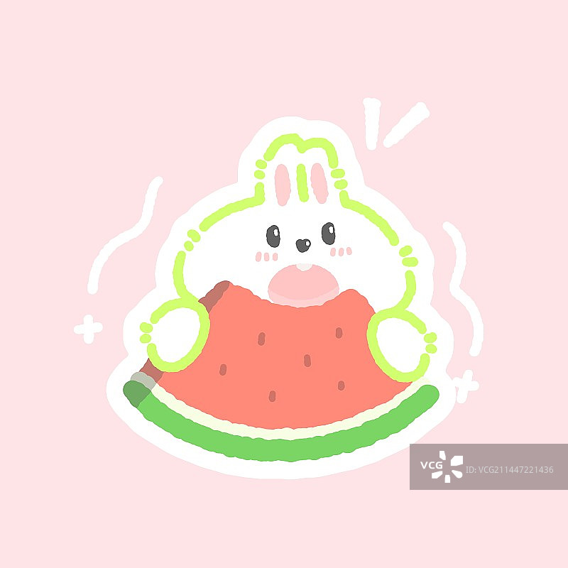 西瓜兔图片素材