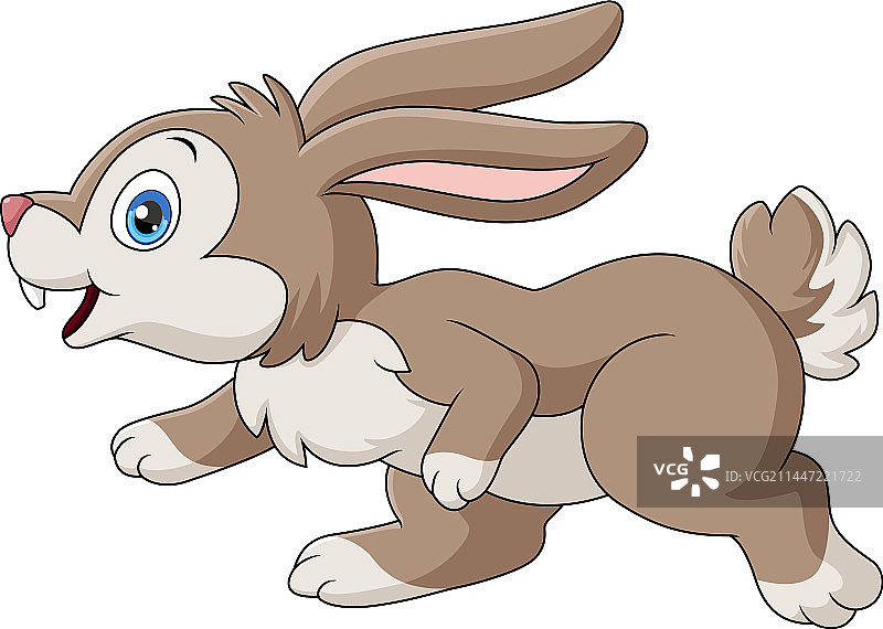 白色背景上的可爱兔子卡通图片素材