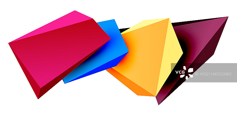 三维低多边形三角形几何设计图片素材