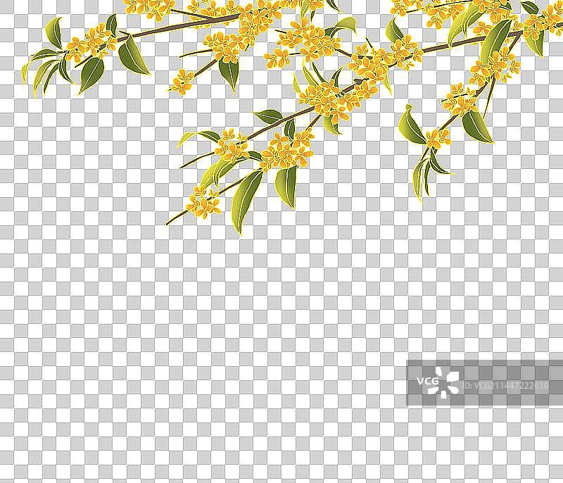 国风手绘桂花树免抠元素图片素材