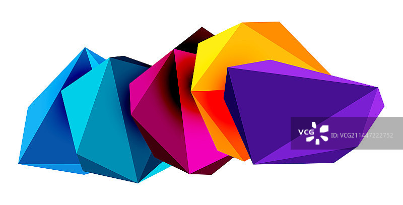 抽象低聚石设计几何三维图片素材