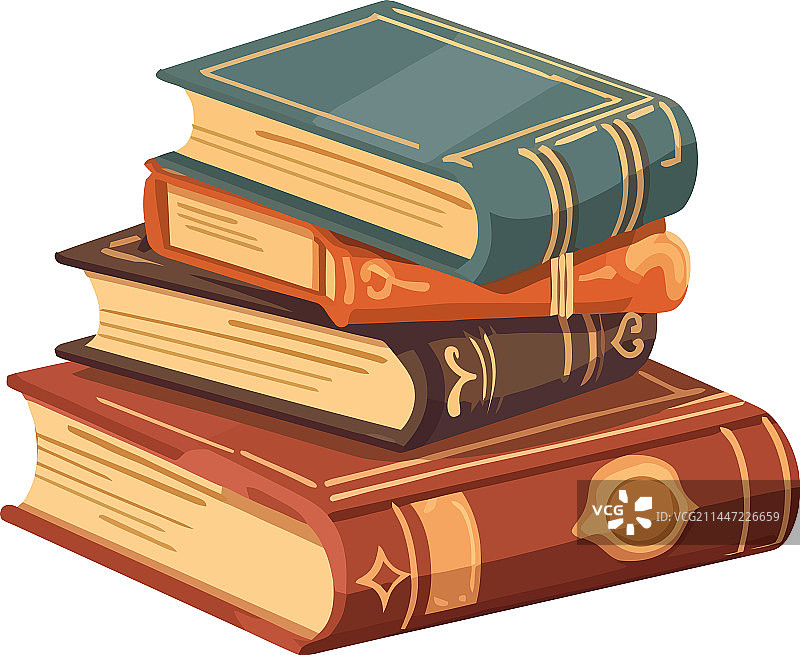 堆叠的旧文学书籍图片素材