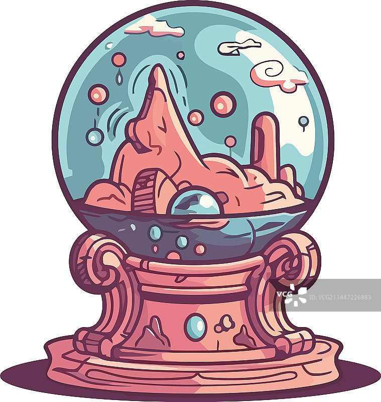 带有风景的魔法水晶球图片素材