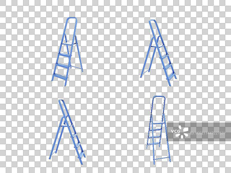 3D渲染卡通便携式梯子图片素材