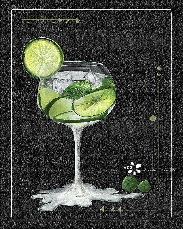 夏日里的柠檬水插画图片素材