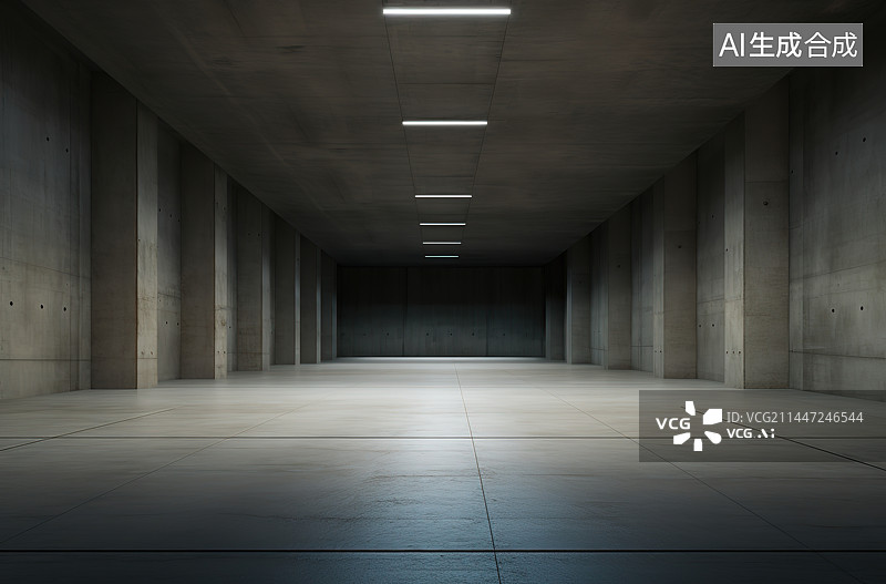 【AI数字艺术】地下停车场（汽车广告背景图）图片素材