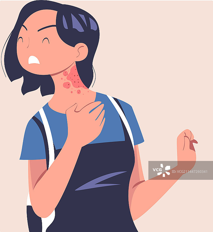 有皮肤问题的痛苦女人形象图片素材