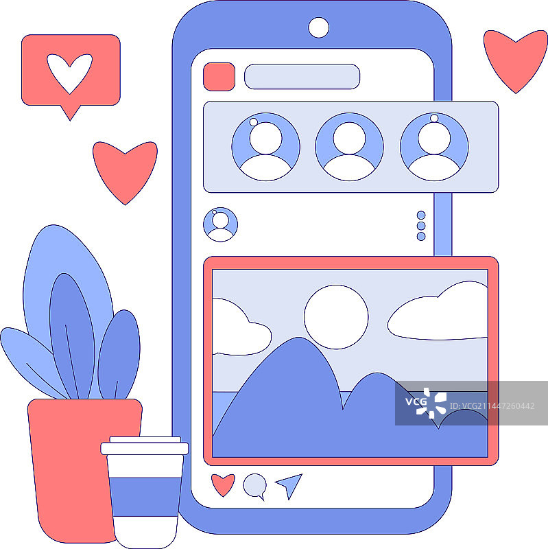 带手机屏幕的社交媒体图片素材