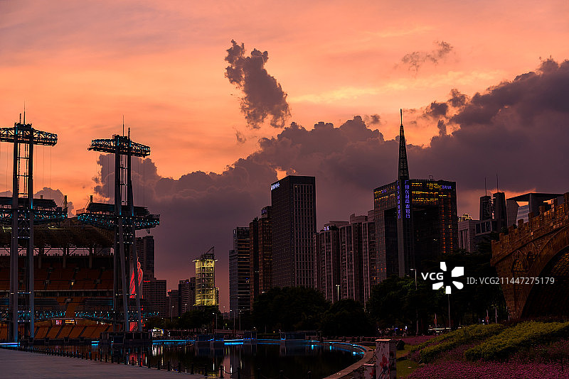 城市里的晚霞图片素材